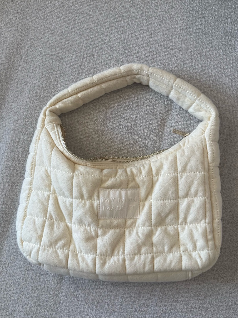 My Mum Made It Butter Yellow Quilted Shoulder Bag